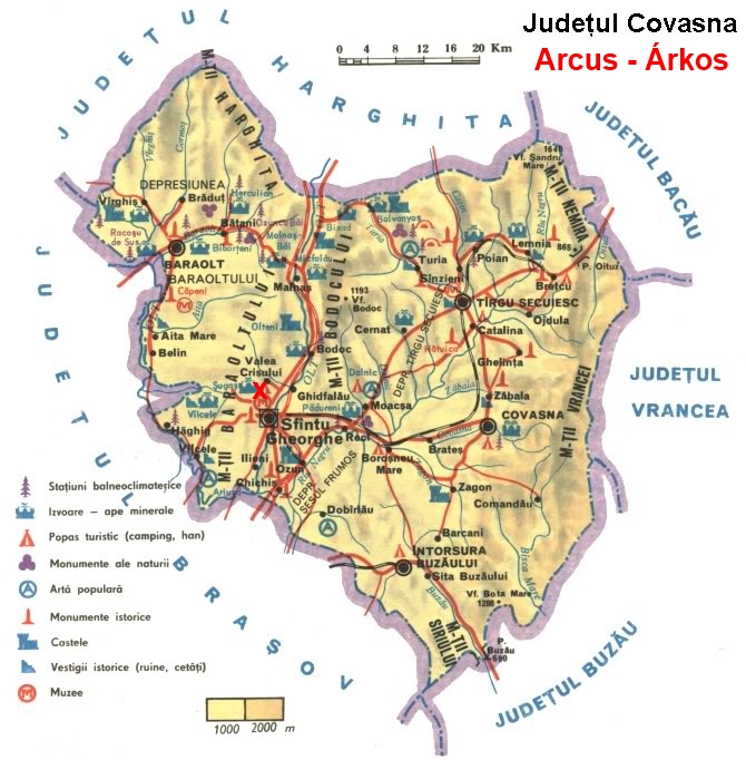 Harta turistica Arcus cazare