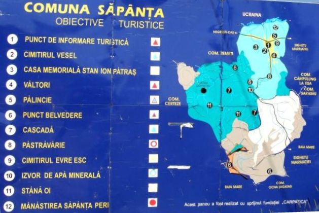 Harta turistica Cimitirul Vesel din Sapanta cazare Harta turistica Cimitirul Vesel din Sapanta cazare
