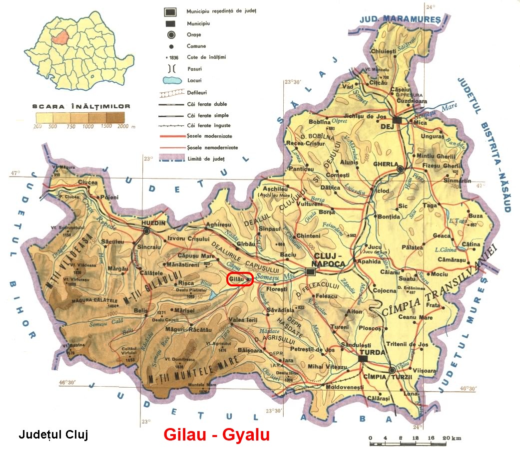 Harta turistica Gilau cazare