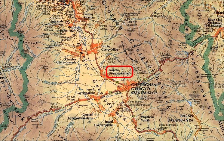 Harta turistica Lazarea cazare