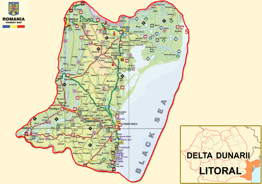 Harta turistica Litoralul Romanesc cazare Harta turistica Litoralul Romanesc cazare