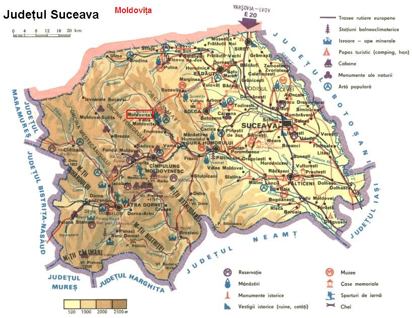 Harta turistica Moldovita cazare Harta turistica Moldovita cazare