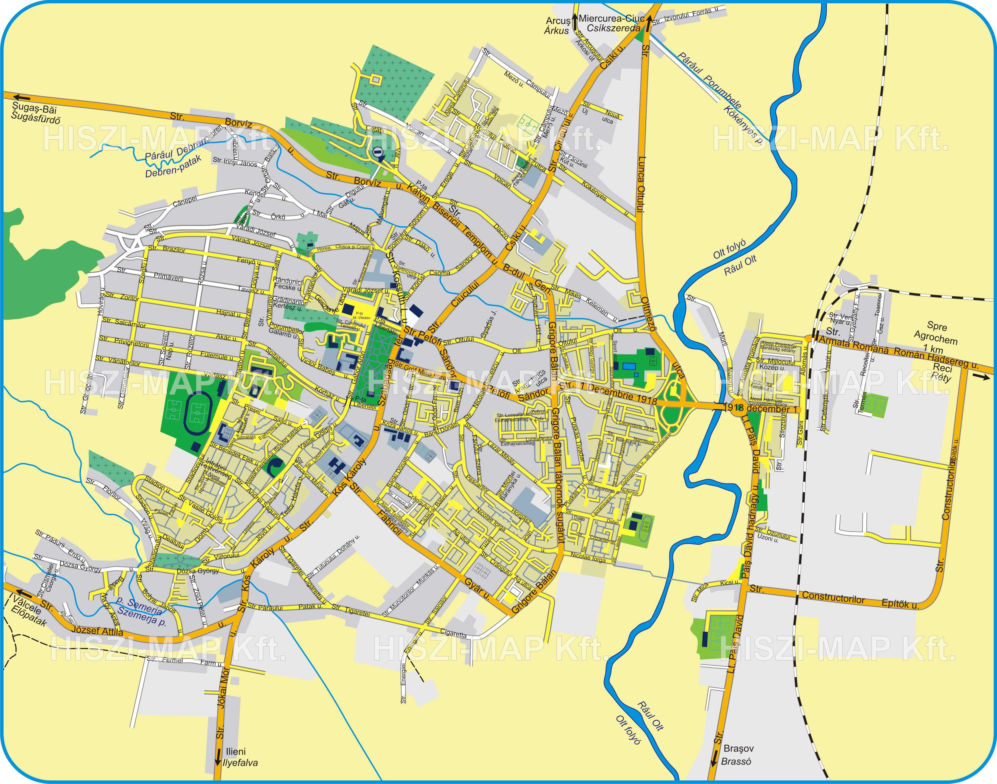 Harta turistica Sfantu Gheorghe cazare