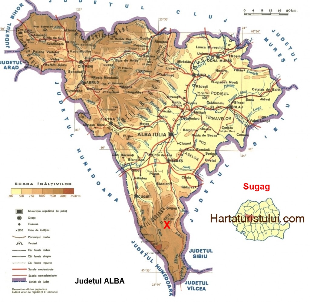 Harta turistica Sugag cazare