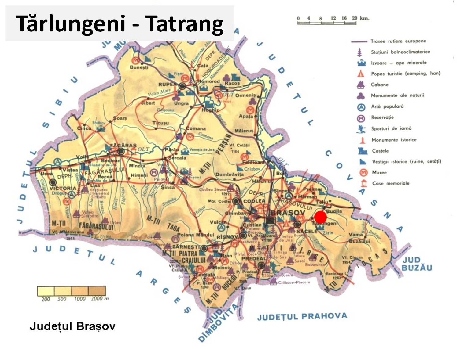 Harta turistica Tarlungeni cazare