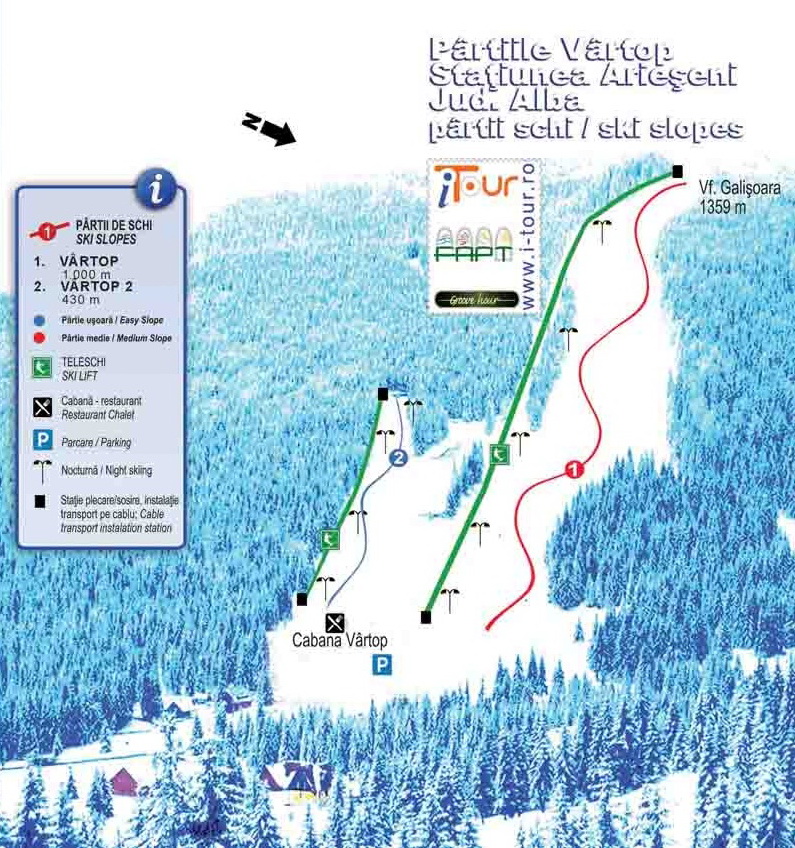 Harta Partie de schi Arieseni - Vartop
